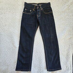 Levi Strauss Slim Straight Dark Wash Denim Jeans Youth 6 Reg Adjustable Waist